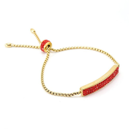 Elegant Gold Bar Bracelet with Cubic Zirconia – Adjustable Fashion Accessory - Begum