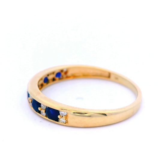 Sapphire and Diamond Dress Ring Set in Yellow Gold