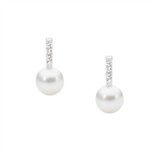 Ellani Cubic Zirconia and Pearl Studs