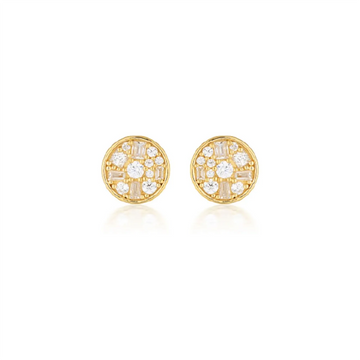 Mini Mosaic Gold Stud Earrings