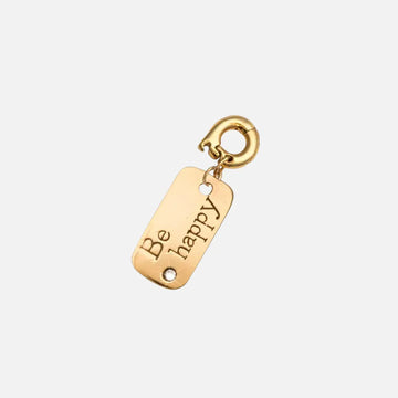 Nikki Lissoni Gold Plated 'Be Happy' 20mm Charm