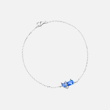 Sterling Silver Bracelet with Blue Topaz Stones – Elegant and Delicate