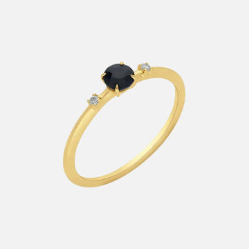 London Blue Topaz and Diamond Ring in 9ct Yellow Gold