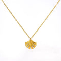 Gold Shell Pendant Necklace with Crystals – Trendy Jewellery - Begum