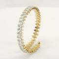 Elegant Gold Cuff Bracelet with Cubic Zirconia – Trendy Spiral Design - Begum