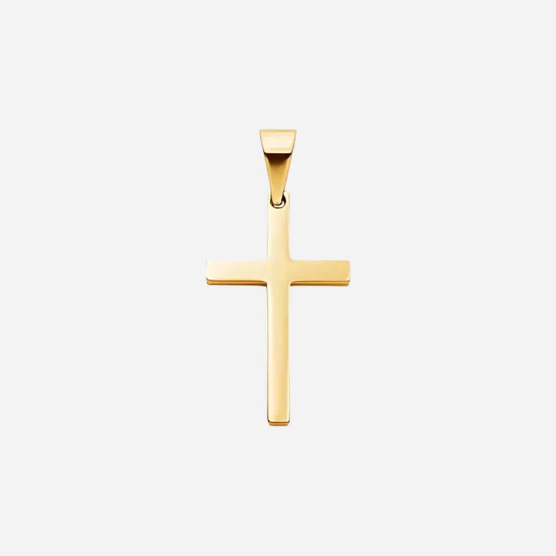 Blaze Stainless Steel Gold Plain Cross Pendant