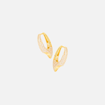 Ania Haie Gold Pavé Arrow Hoop Earrings