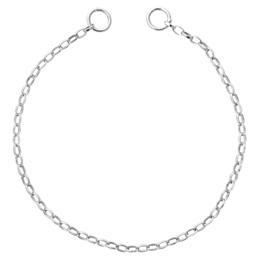 Nikki Lissoni Silver Oval Cable Tag Bracelet 13cm