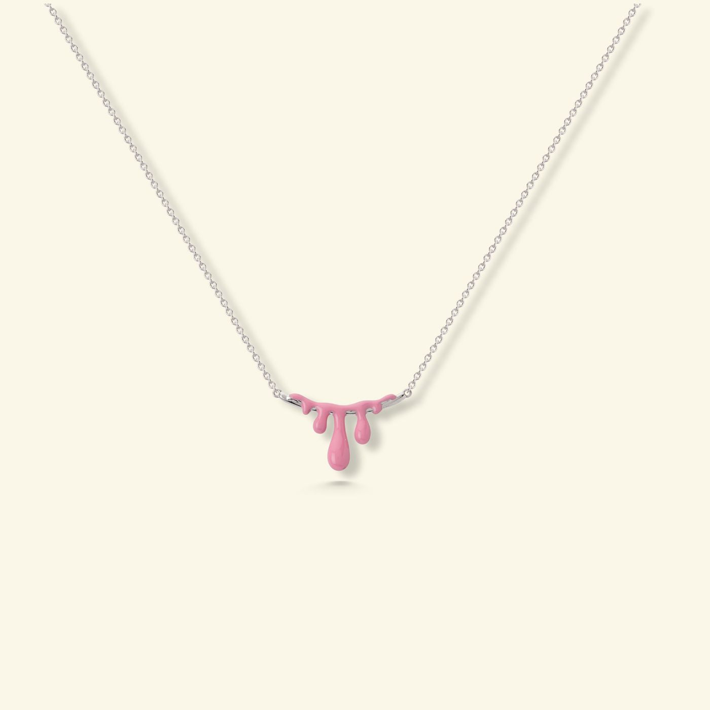 Gelato Silver Necklace -Raspberry