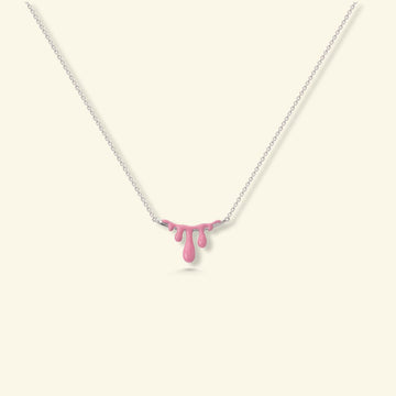 Gelato Silver Necklace -Raspberry