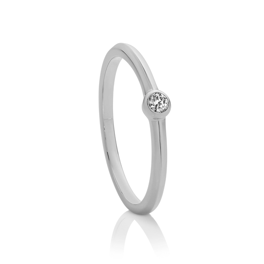 Bezel Set Diamond Dress Ring in 9ct White Gold