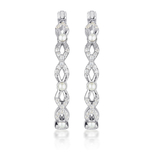 Georgini Red Carpet Ovation Earrings Pearl/ Silver