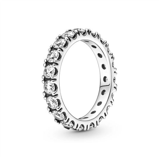Sterling silver ring with clear cubic zirconia