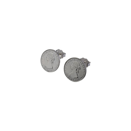 Von Treskow Sterling Silver Mini Token Studs