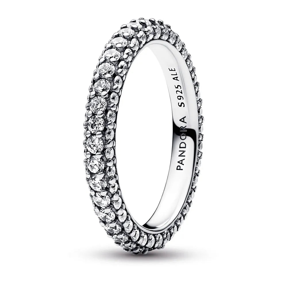 Sterling silver ring with clear cubic zirconia