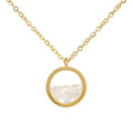 18K Gold Plated Circle Pendant Necklace with Zircon – Elegant Statement Jewellery - Begum