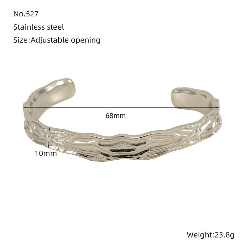 Classic Textured Stainless Steel Strand Bracelets – Elegant Fashion Jewellery for Women - Begum