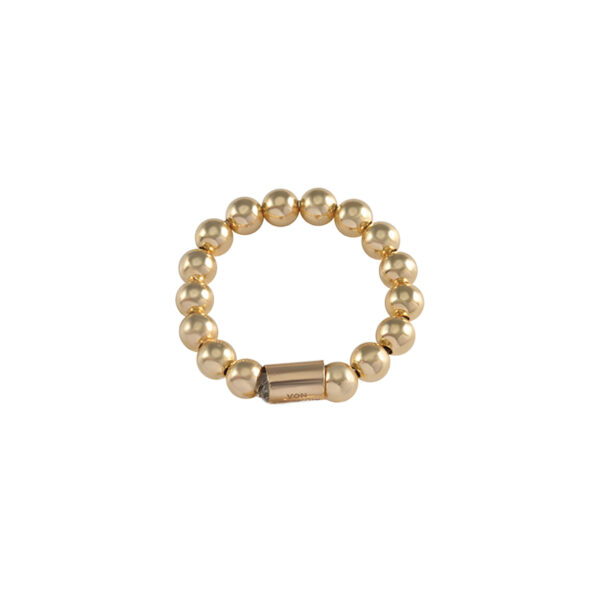 Von Treskow Gold Plated Filled Stretchy Ring with VT Triangle Ring