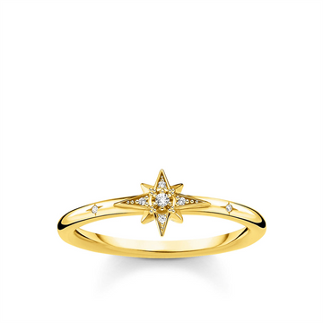 Thomas Sabo Gold Plated Cubic Zirconia Star Ring