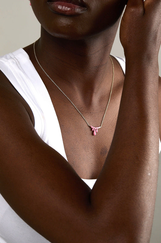 Gelato Gold Necklace -Raspberry
