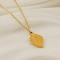 18K Gold Plated Leaf Pendant Necklace – Elegant Chain for Everyday Style - Begum