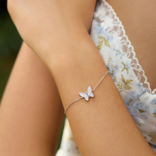Ania Haie Silver Butterfly Pavé Bracelet