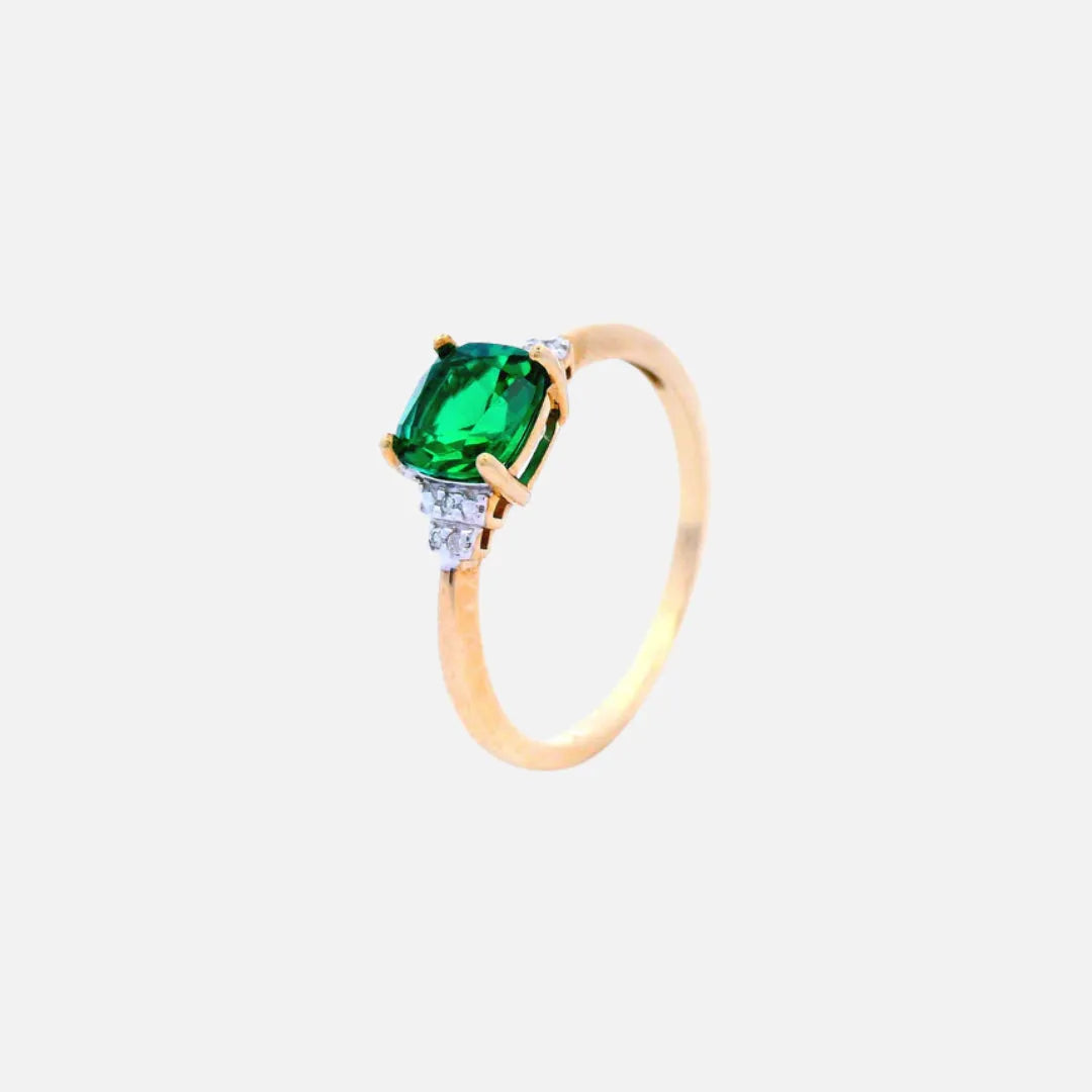 Cushion Cut Emerald Ring