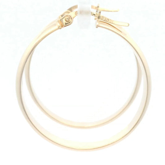 24mm Flat Sided Hoop Earrings 3mm Width