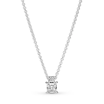 Sterling silver collier with clear cubic zirconia