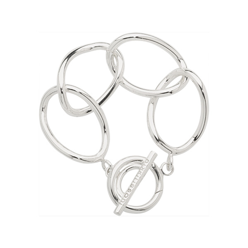 Nikki Lissoni Silver Plated Bracelet 17cm with 4 Links of 27 x 37mm & T-Bar Closure