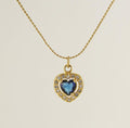 Heart-Shaped Zircon Pendant Necklace – 18K Gold Plated with Colourful Gemstone Options - Begum