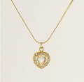 Heart-Shaped Zircon Pendant Necklace – 18K Gold Plated with Colourful Gemstone Options - Begum