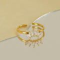 18K Gold Plated Stainless Steel Adjustable Zircon Ring – Delicate Marquise Design - Begum