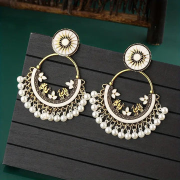 Vintage Moon Alloy Earrings - Begum