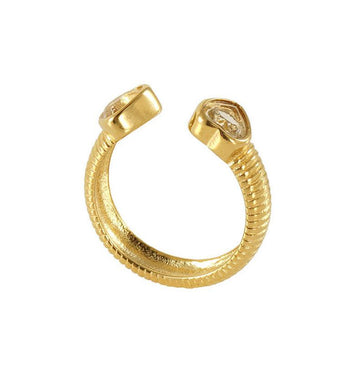 Gold Heart Ring with Cubic Zirconia – Fashion Accessory - Begum