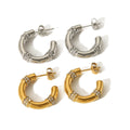 Gold-Plated Rhinestone Hoop Earrings – Trendy Geometric Design for Women - Begum