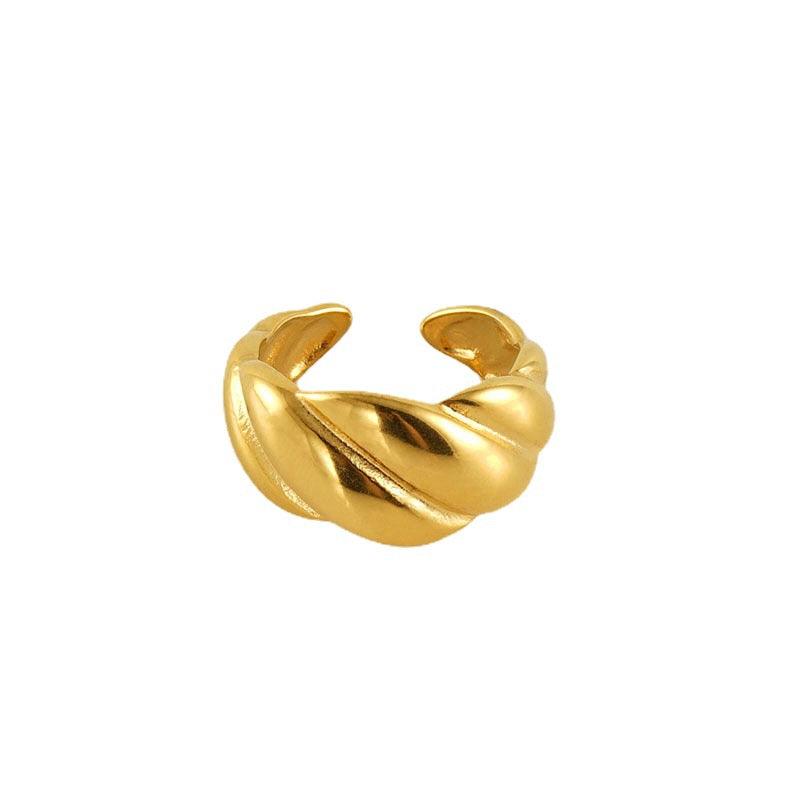 Bold 18K Gold Plated Stainless Steel Statement Ring – Thick Adjustable Design - Begum