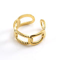 Elegant Adjustable Chain Link Ring in Stainless Steel – 18K Gold Plated and Silver Options - Begum