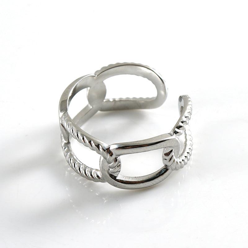 Elegant Adjustable Chain Link Ring in Stainless Steel – 18K Gold Plated and Silver Options - Begum