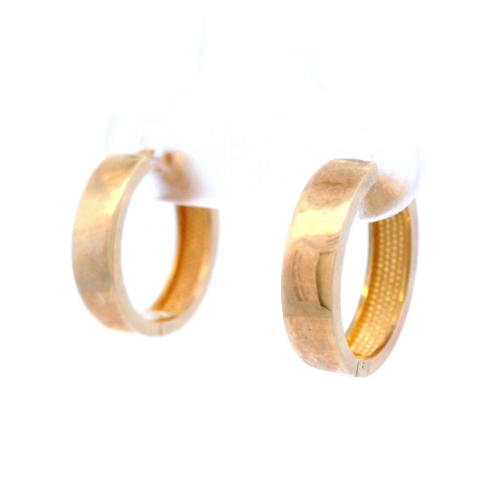 3.5mm Wide Flat Profile Huggie in 9ct Yellow Gold