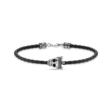 Thomas Sabo Leather Bracelet Skull 19cm