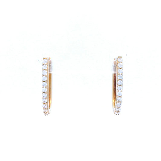 Cubic Zirconia Paperclip Style Earrings