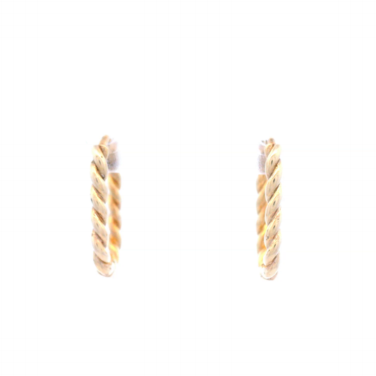 Twist Paperclip Huggie in 9 Carat Yellow Gold
