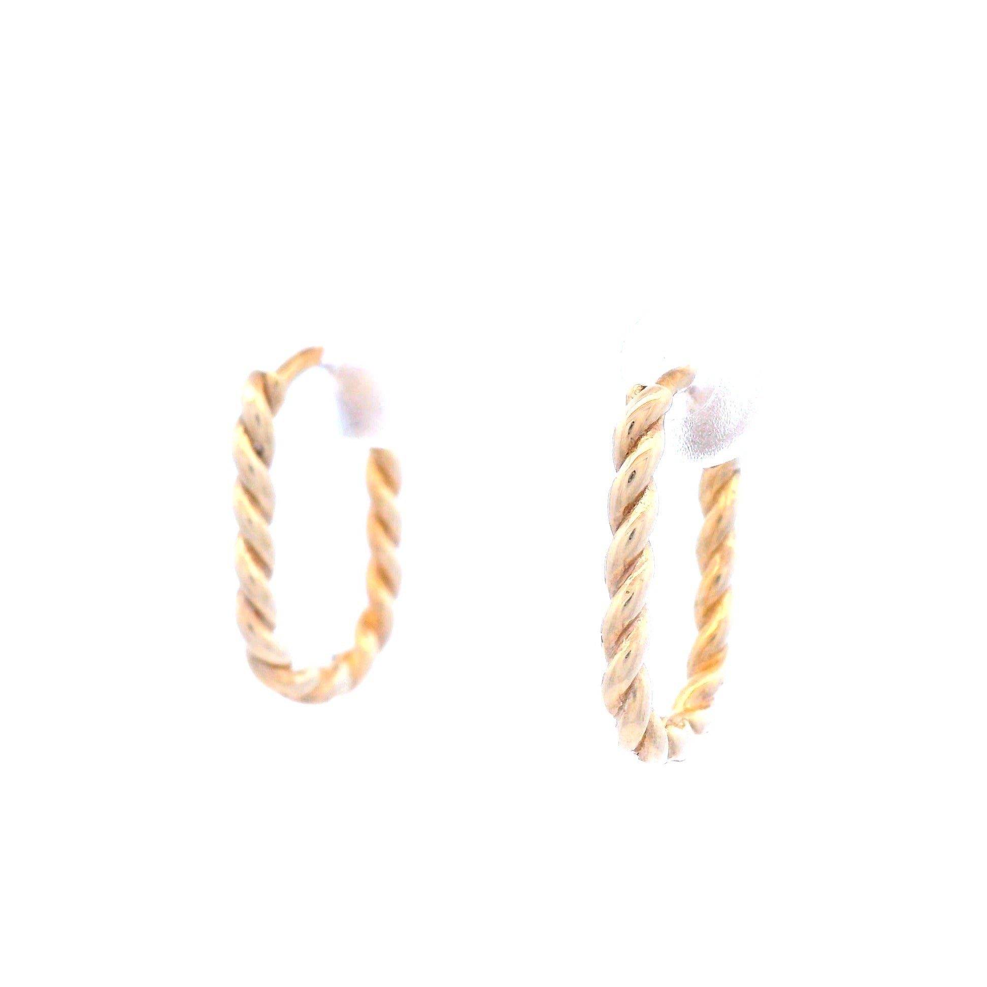 Twist Paperclip Huggie in 9 Carat Yellow Gold