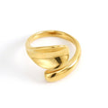 Trendy Gold Wave Ring – Twisted Cocktail Ring for Women - Begum