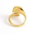 Trendy Gold Wave Ring – Twisted Cocktail Ring for Women - Begum