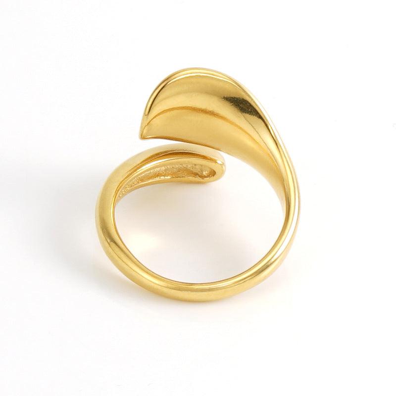 Trendy Gold Wave Ring – Twisted Cocktail Ring for Women - Begum