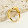 Trendy Gold Wave Ring – Twisted Cocktail Ring for Women - Begum