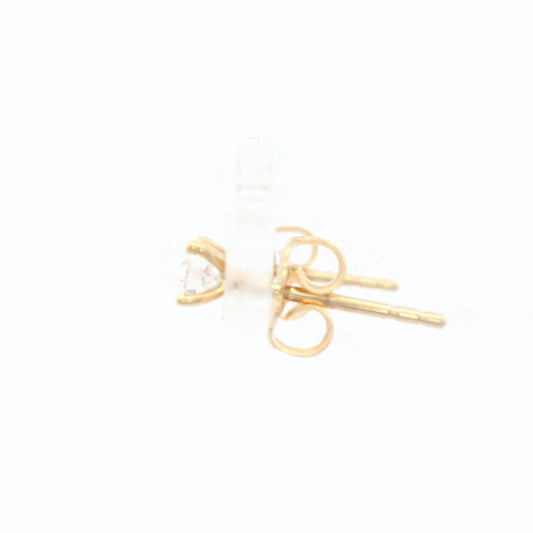 18ct YG 4 CLaw Studs 2=.40ct RBC GH P1
