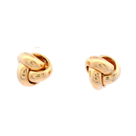 Yellow Gold Knot Stud Earrings